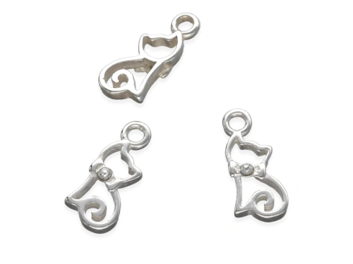 Zawieszka "kotek mini" 11,5 x 5,5 mm AG-925 [1szt.]