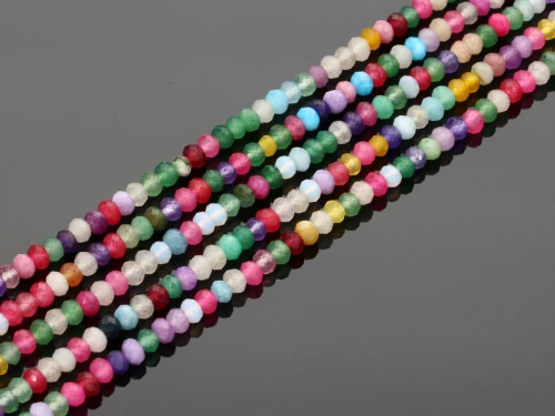 Jadeit oponka fasetowana ok.4x3mm [~35cm]