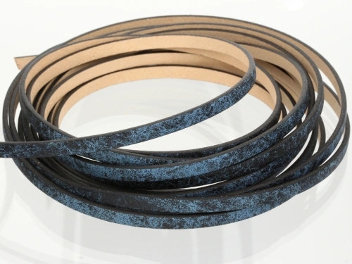 Rzemień naturalny płaski 5x1,8mm granatowy vintage [20cm]