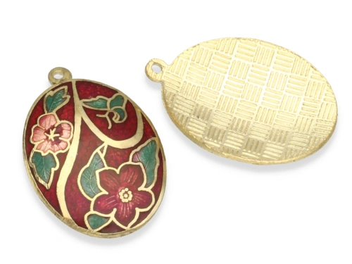 Zawieszka cloisonne "medalion" 29 x 20 mm [1szt.]
