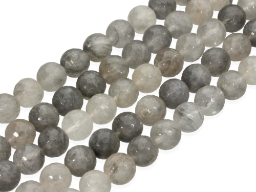 Kwarc chmurzysty kulka fasetowana ok.12mm [~38cm]