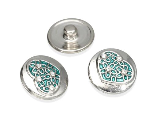 Napa ozdobna "serduszko z kryształkami" 18mm [1szt.]