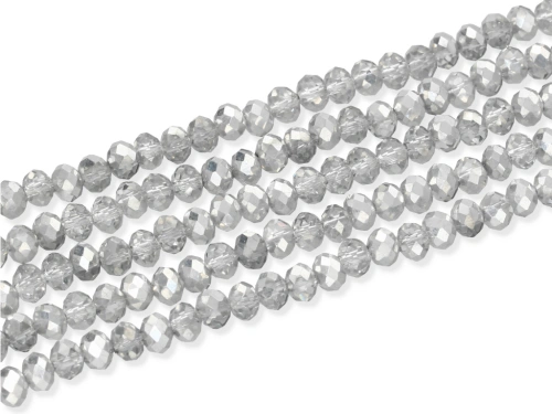 Szkło kryształowe "oponka fasetowana" ~ 4 x 6mm [~20cm]