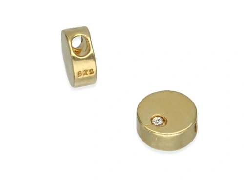 Zawieszka "kółko z kryształkiem Swarovskiego" 8 mm AG-925 [1szt.]