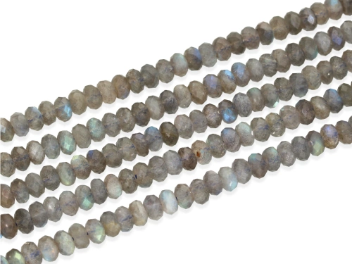 Labradoryt oponka fasetowana ok.6x4mm [~19cm]