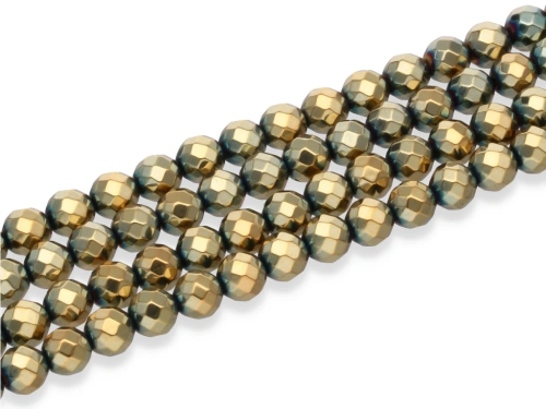 Hematyt "kulka fasetowana" 6 mm [~18cm]