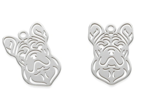 Zawieszka "buldog francuski" 17 x 11 mm AG-925 [1szt.]