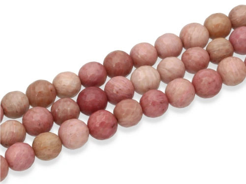 Rodonit różowy kulka fasetowana ok.8mm [~18cm]