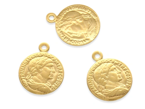 Zawieszka "monetka" 15 x 12 mm AG-925+Au [1szt.]