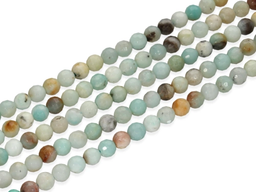 Amazonit kwiatowy kulka fasetowana ok.6,4mm [~38cm]