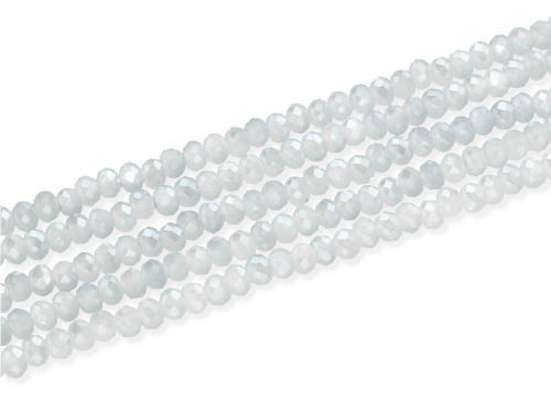 Szkło kryształowe "oponka fasetowana" ~ 3,5 x 4,3 mm [~20cm]  