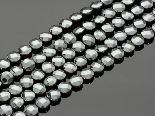 Hematyt pastylka fasetowana ok.8,4mm [~19cm]