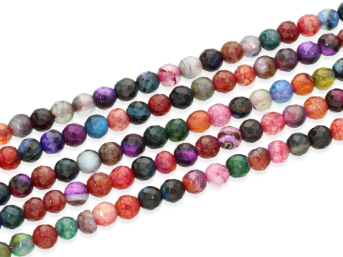 Agat turmalinowy kulka ok.6mm [~18cm]