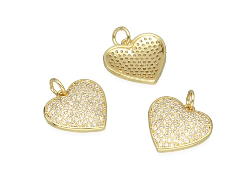 Zawieszka serce z cyrkoniami 15,5x15mm [1szt.]