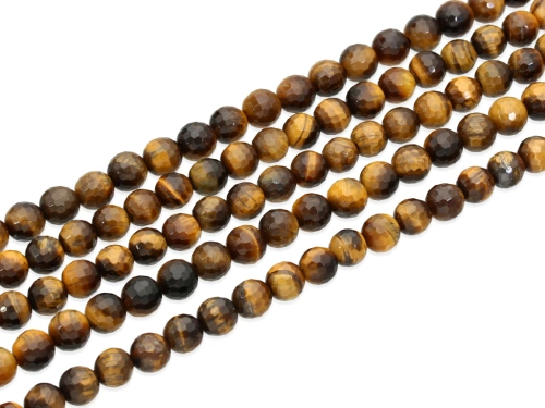 Tygrysie oko kulka fasetowana ok.6,4mm [~36cm]