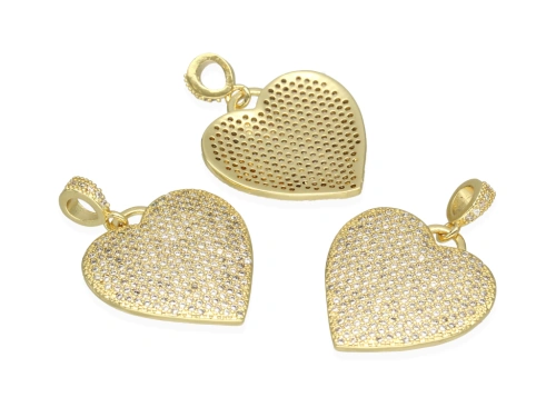 Zawieszka serce z cyrkoniami 23x22mm [1szt.]