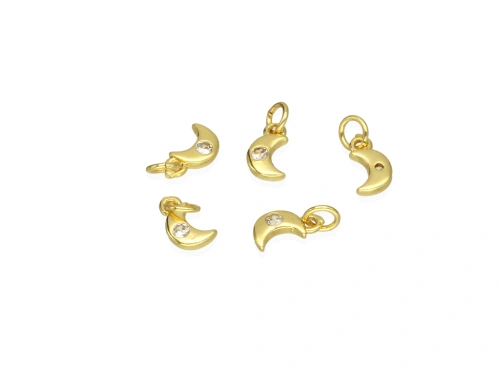 Zawieszka księżyc z cyrkonią 10x5,5mm [1szt.]