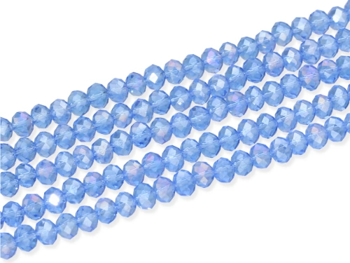 Szkło kryształowe "oponka fasetowana" ~ 4 x 6mm [~20cm]