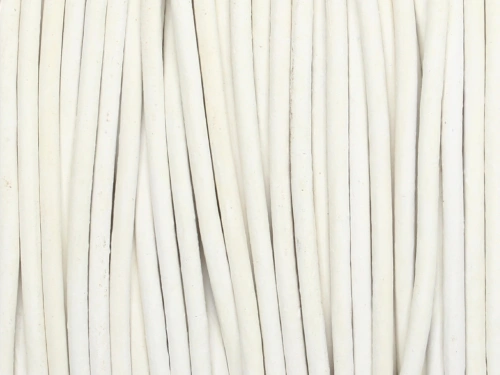 Rzemień naturalny okrągły biały cieniowany 2mm [1m]