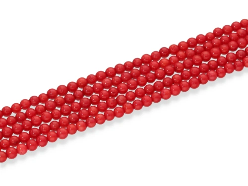 Koral czerwony kulka ok.3,2mm [~40cm]