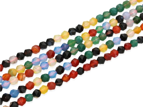 Agat bryłka cięta ok.6x6mm [~18cm]