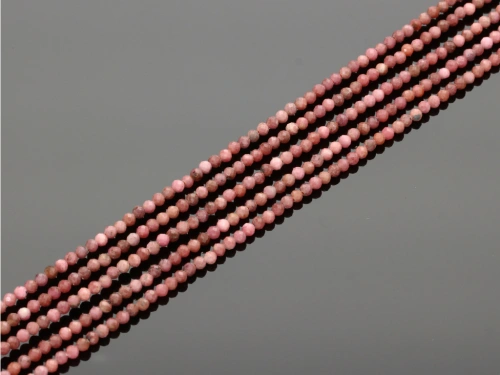 Rodonit różowy kulka fasetowana ok.2mm [~38cm]