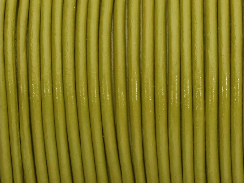 Rzemień naturalny okrągły zieleń liściasta 2mm [1m]