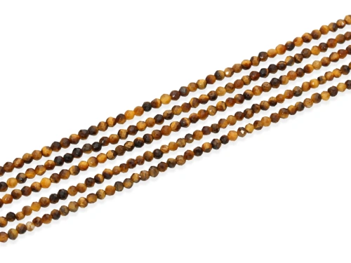 Tygrysie oko kulka fasetowana ok.2,5mm [~18cm]