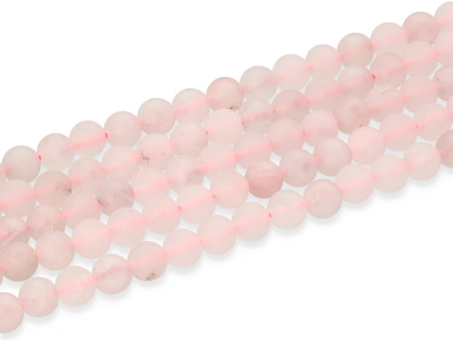 Kwarc różowy matowy kulka ok.6,5mm [~37cm]