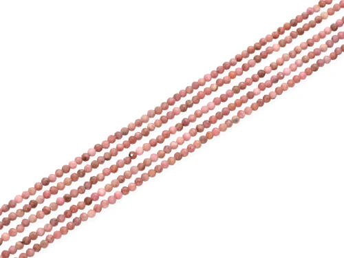 Rodonit różowy kulka fasetowana ok.2mm [~38cm]