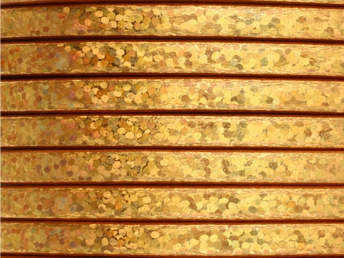 Rzemień naturalny płaski 5x1,8mm "gold mirror" [20cm]