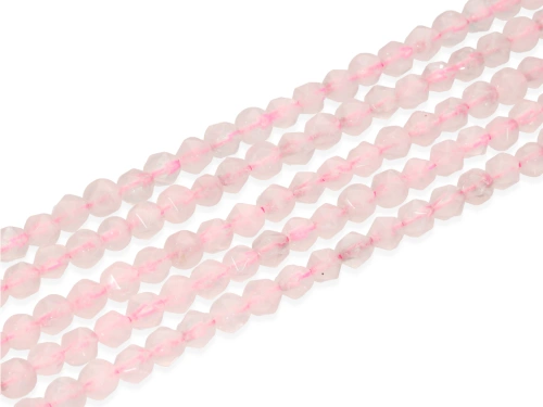 Kwarc różowy bryłka cięta ok.6x6mm [~19cm]