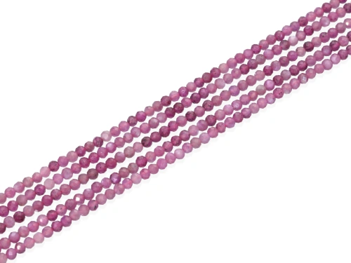 Turmalin różowy kulka fasetowana ok.3mm [~39cm]