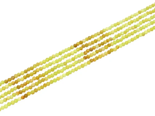 Turmalin żółty kulka fasetowana ok.2,5mm [~19cm]