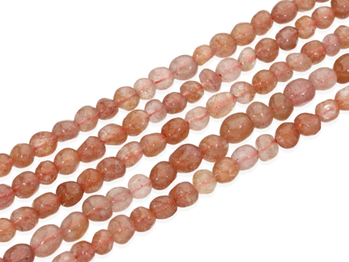 Kwarc truskawkowy bryłka ok.4x6/6x8mm [~39cm]