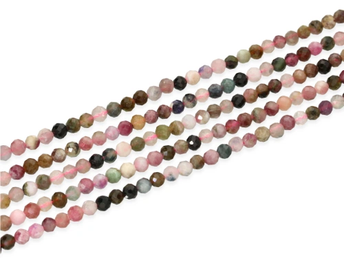 Turmalin mix kulka fasetowana ok.4mm [~19cm]