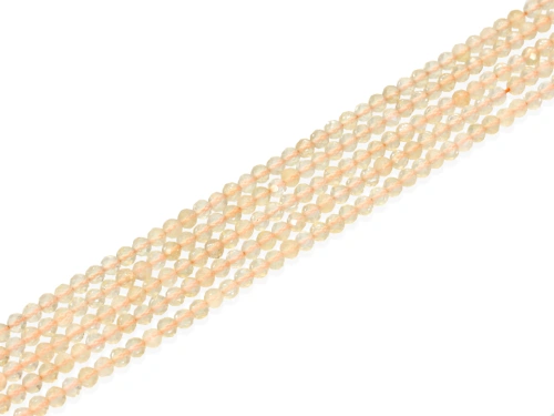 Kwarc żółty kulka fasetowana ok.3,5mm [~19cm]