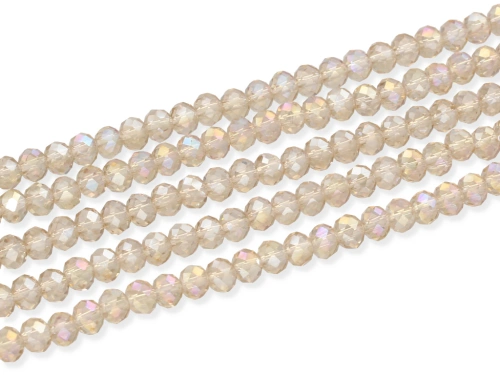 Szkło kryształowe "oponka fasetowana" ~ 4 x 6mm [~20cm] 