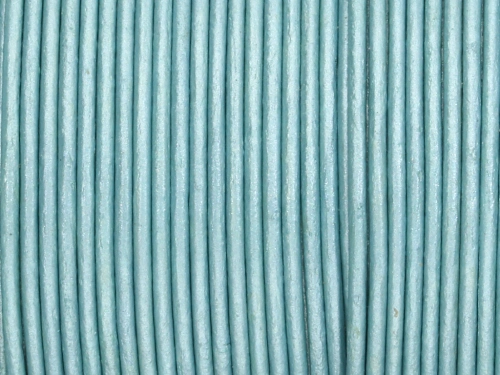 Rzemień naturalny okrągły błękit metaliczny 1,5mm [1m]