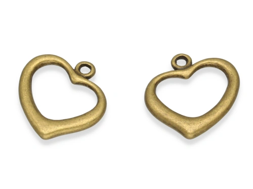 Zawieszka "serce ramka" 18 x 18 mm [6szt.]