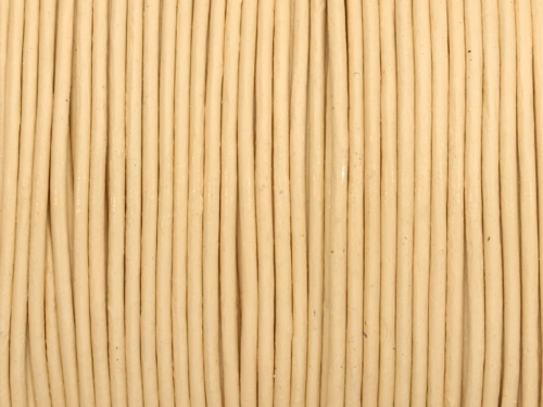 Rzemień naturalny okrągły jasny beż 1mm [1m]