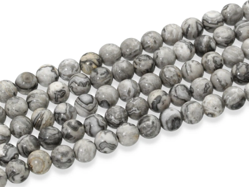 Jaspis szary kulka ok.6,8mm [~37cm]