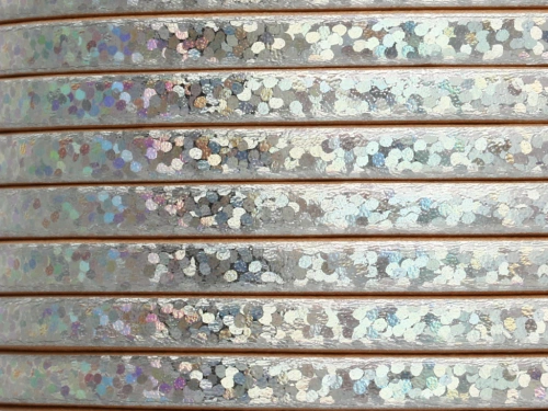 Rzemień naturalny płaski 5x1,8mm "silver mirror" [20cm]