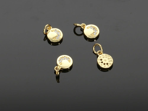 Zawieszka księżyc z cyrkoniami 9x7mm [1szt.]