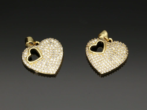 Zawieszka serce z cyrkoniami 20,5x21mm [1szt.]