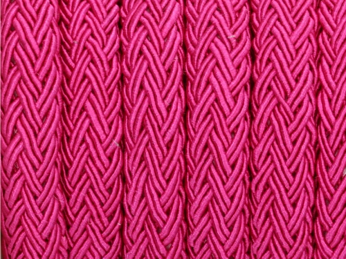 Lina pleciona owalna 10x7mm kolor fuksja [20cm]