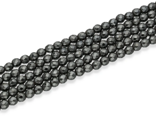 Hematyt kulka fasetowana ok.4mm [~40cm]