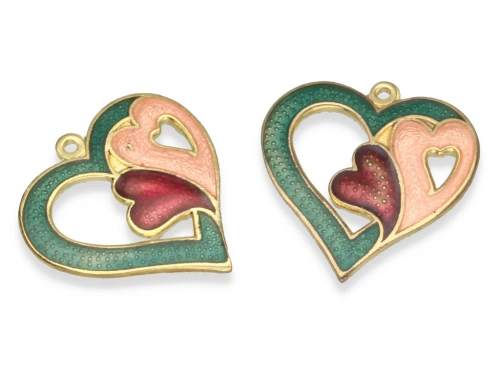 Zawieszka cloisonne "serce" 25,5 x 24 mm [1szt.]