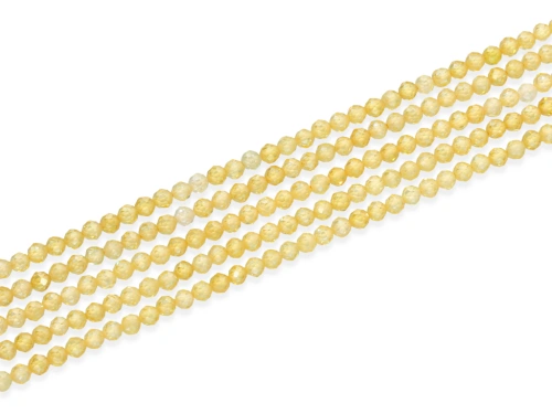 Cyrkonia kulka fasetowana ok.3mm kol. żółty [~36cm]