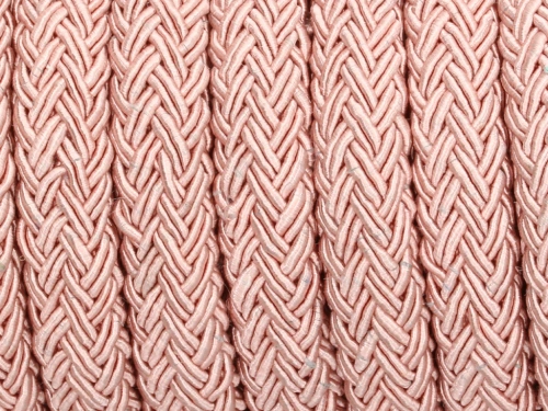 Lina pleciona owalna 10x7mm kolor pudrowy róż [20cm]